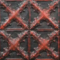 Karo Duvar Paneli - Magnolia Red Black